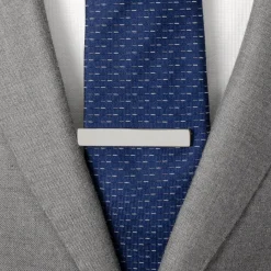 Ox and Bull Trading Co. Silver Stainless Steel Engravable Tie Clip