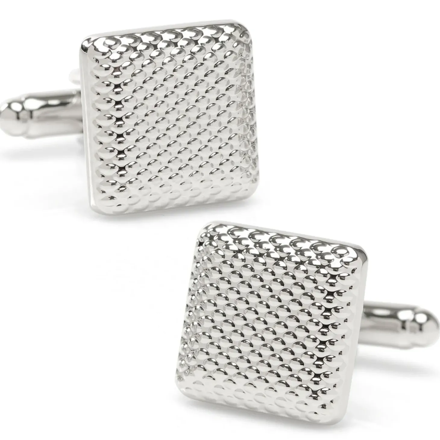 Ox and Bull Trading Co. Silver Textured Square Cufflinks