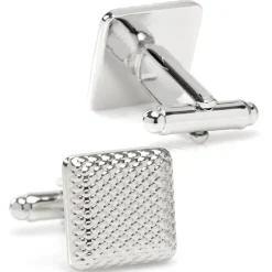 Ox and Bull Trading Co. Silver Textured Square Cufflinks