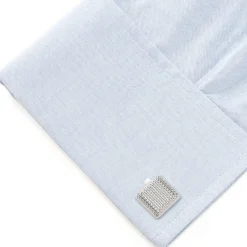 Ox and Bull Trading Co. Silver Textured Square Cufflinks