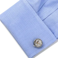 Ox and Bull Trading Co. Silver Watch Movement Cufflinks