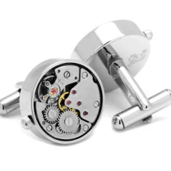 Ox and Bull Trading Co. Silver Watch Movement Cufflinks