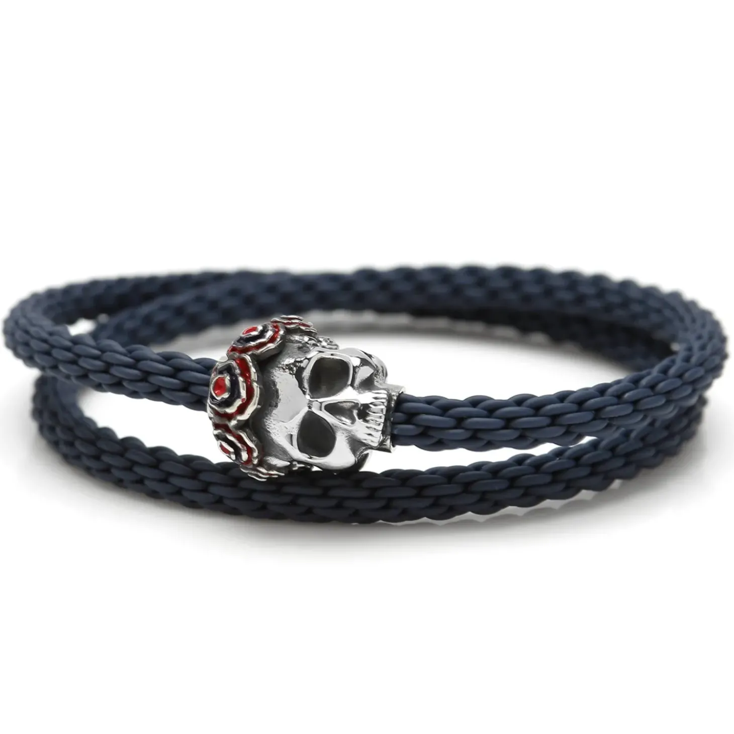 Tateossian Skull Gear w/ Semi Precious Stone Bracelet 17cm