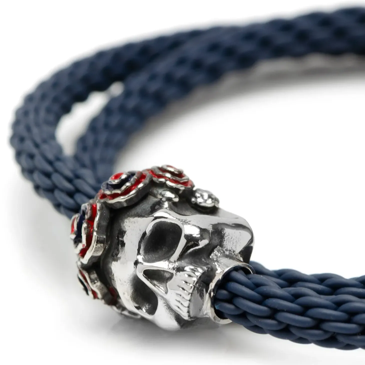 Tateossian Skull Gear w/ Semi Precious Stone Bracelet 17cm