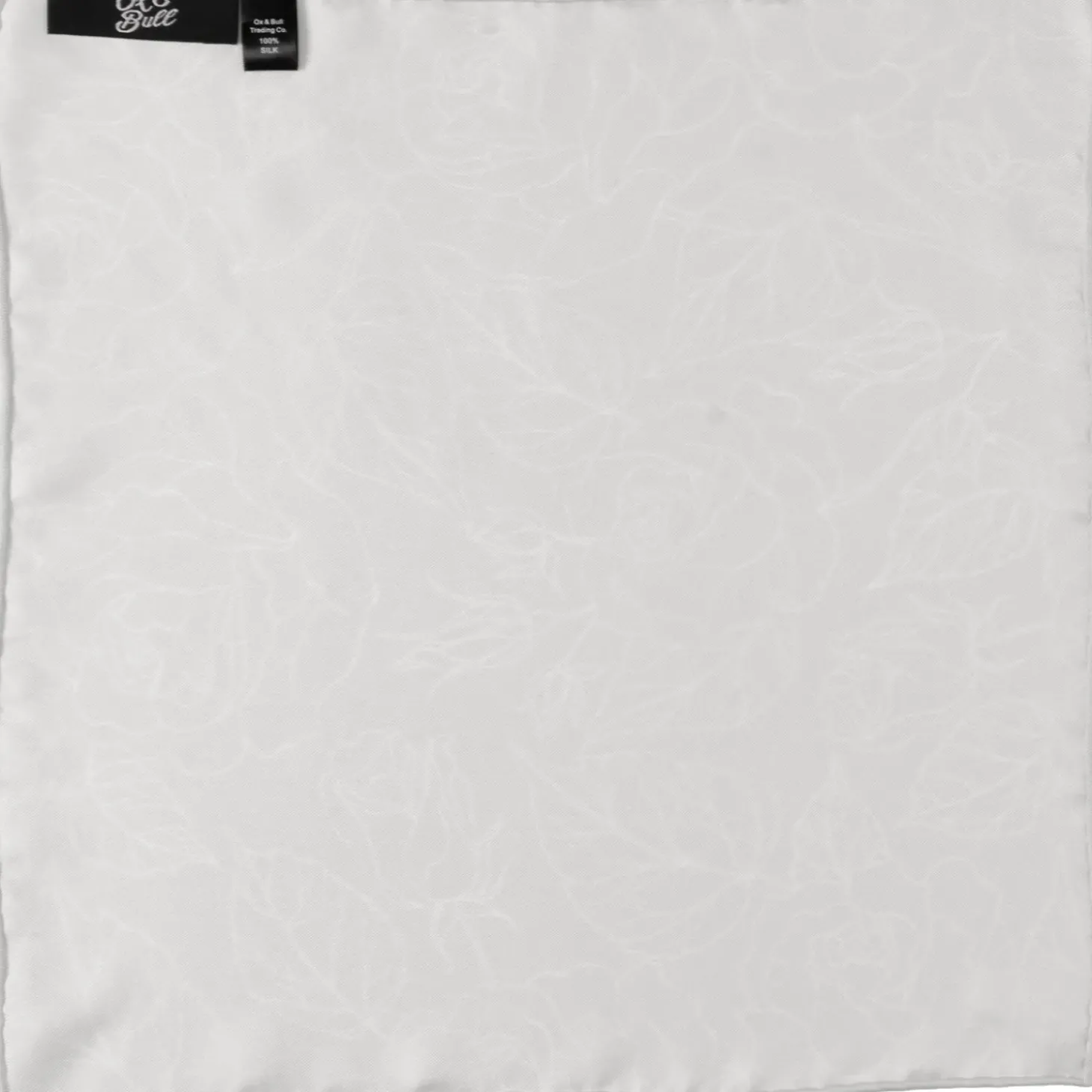 Ox and Bull Trading Co. Soft Floral Gray Silk Men's Pocket Square