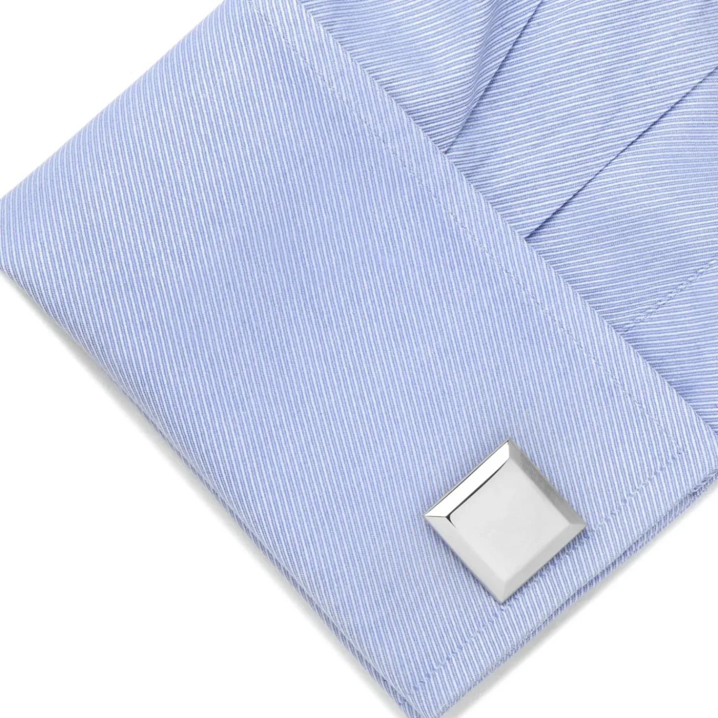 Ox and Bull Trading Co. Stainless Steel Beveled Edge Engravable Square Cufflinks