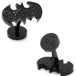DC Comics Stainless Steel Black Pave Crystal Batman Cufflinks