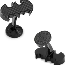 DC Comics Stainless Steel Carbon Fiber Batman Cufflinks