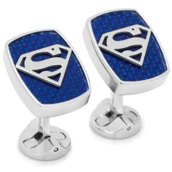 DC Comics Stainless Steel Carbon Fiber Superman Cufflinks