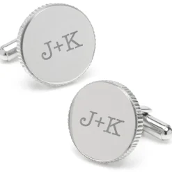 Ox and Bull Trading Co. Stainless Steel Coin Edge Engravable Cufflinks