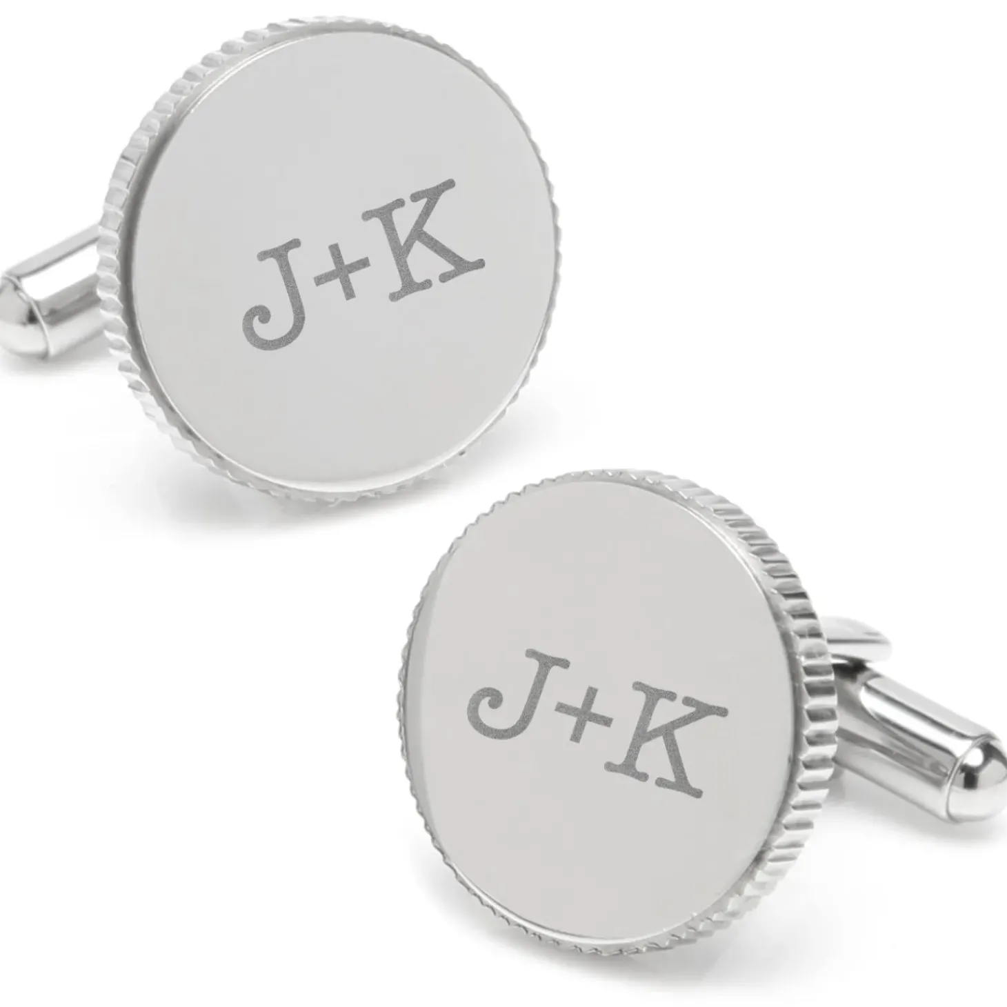 Ox and Bull Trading Co. Stainless Steel Coin Edge Engravable Cufflinks
