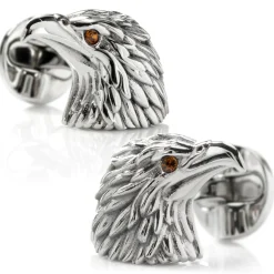 Ox and Bull Trading Co. Stainless Steel Eagle Head Cufflinks