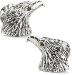 Ox and Bull Trading Co. Stainless Steel Eagle Head Cufflinks