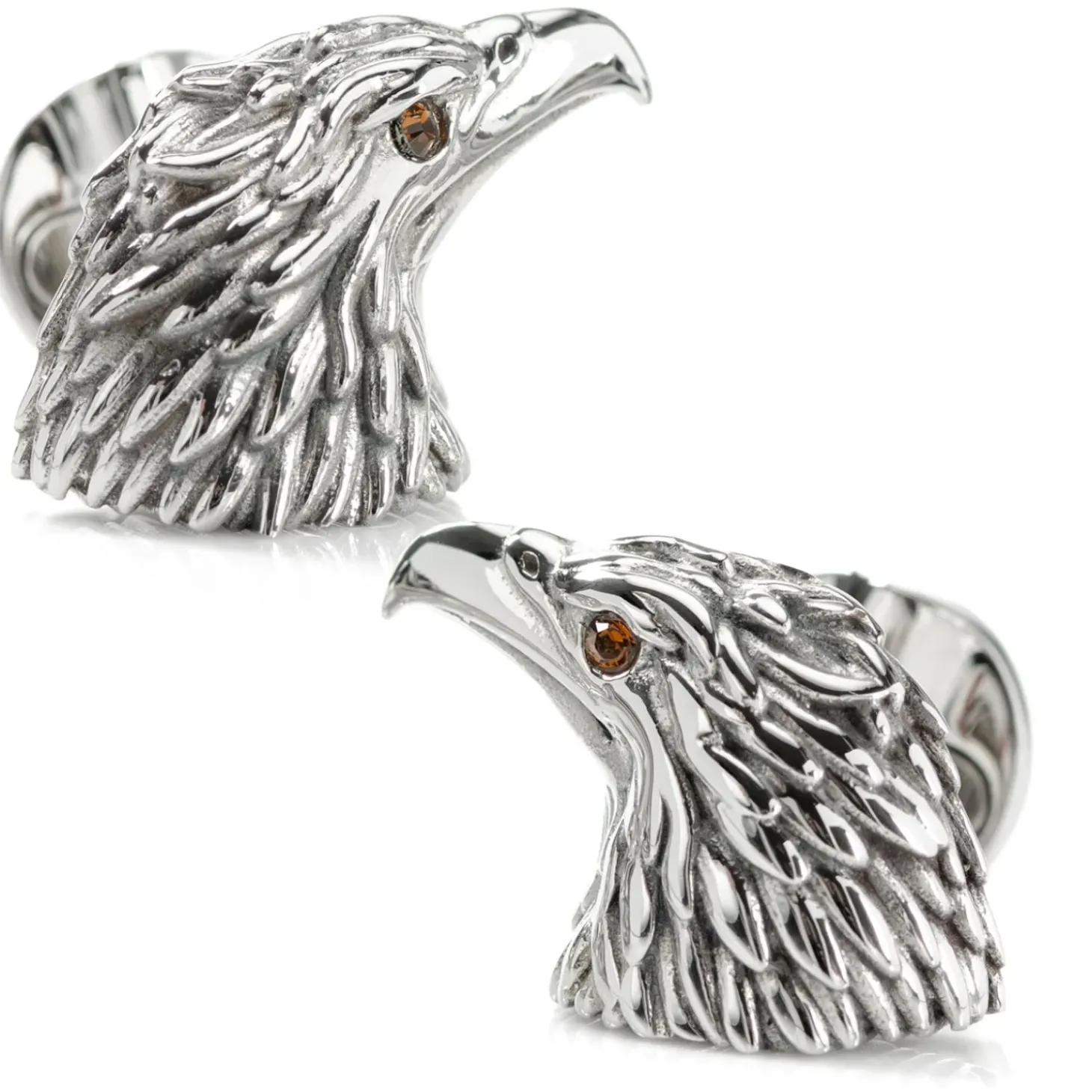 Ox and Bull Trading Co. Stainless Steel Eagle Head Cufflinks