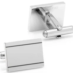 Ox and Bull Trading Co. Stainless Steel Engravable Etched Frame Cufflinks