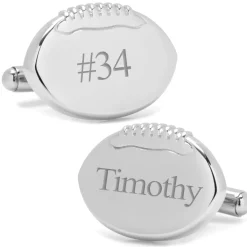 Ox and Bull Trading Co. Stainless Steel Engravable Football Cufflinks