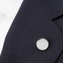 Ox and Bull Trading Co. Stainless Steel Engravable Round Infinity Lapel Pin