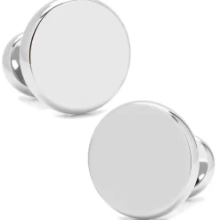Ox and Bull Trading Co. Stainless Steel Engravable Classic Round Cufflinks