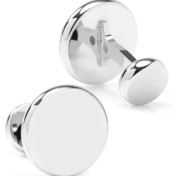 Ox and Bull Trading Co. Stainless Steel Engravable Classic Round Cufflinks