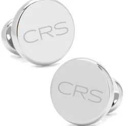 Ox and Bull Trading Co. Stainless Steel Engravable Classic Round Cufflinks