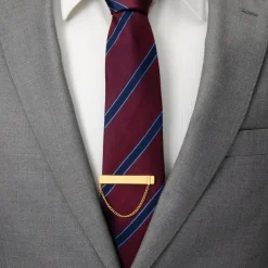 Ox and Bull Trading Co. Stainless Steel Gold Chain Tie Clip