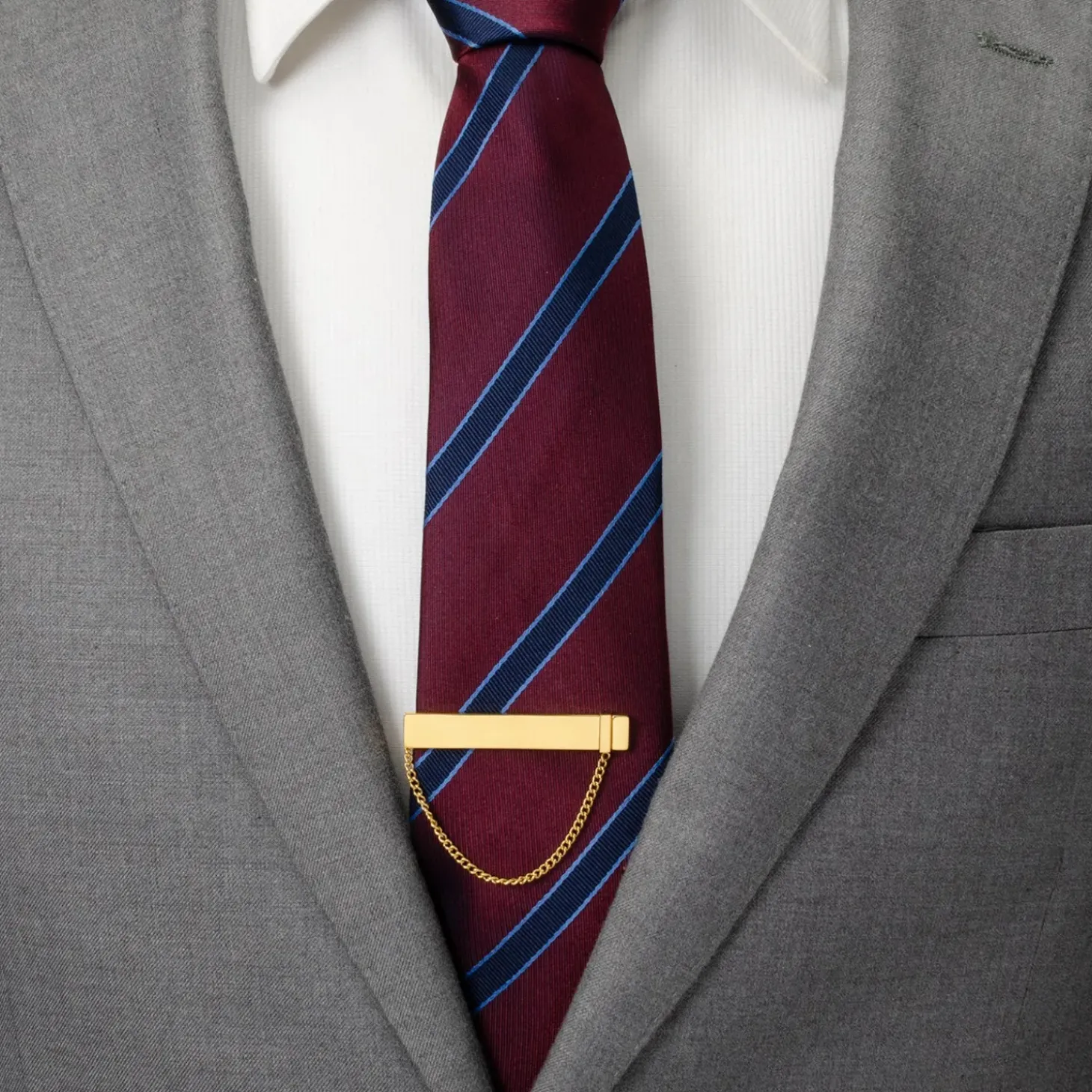 Ox and Bull Trading Co. Stainless Steel Gold Chain Tie Clip