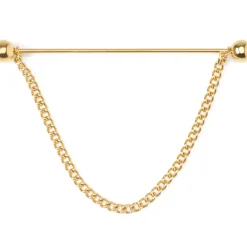 Ox and Bull Trading Co. Stainless Steel Gold Chain Collar Bar