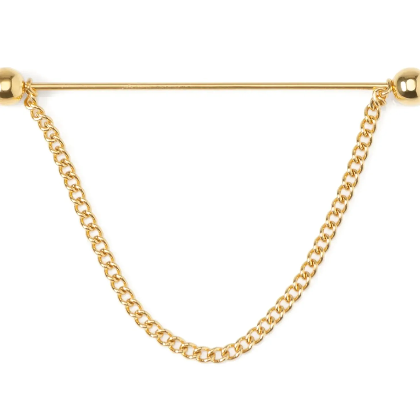 Ox and Bull Trading Co. Stainless Steel Gold Chain Collar Bar