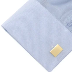 Ox and Bull Trading Co. Stainless Steel Gold Plated Block Engravable Cufflinks