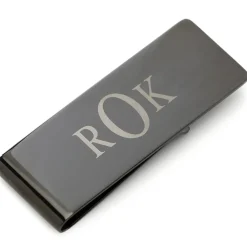 Ox and Bull Trading Co. Stainless Steel Gunmetal Engravable Money Clip