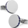 Ox and Bull Trading Co. Stainless Steel Lapis Mosaic Engravable Cufflinks