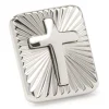 Ox and Bull Trading Co. Stainless Steel Radiant Cross Lapel Pin