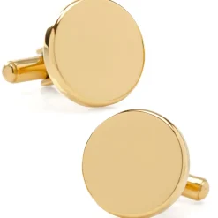 Ox and Bull Trading Co. Stainless Steel Round Infinity Gold Engravable Cufflinks