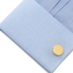 Ox and Bull Trading Co. Stainless Steel Round Infinity Gold Engravable Cufflinks