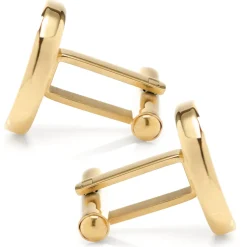 Ox and Bull Trading Co. Stainless Steel Round Infinity Gold Engravable Cufflinks