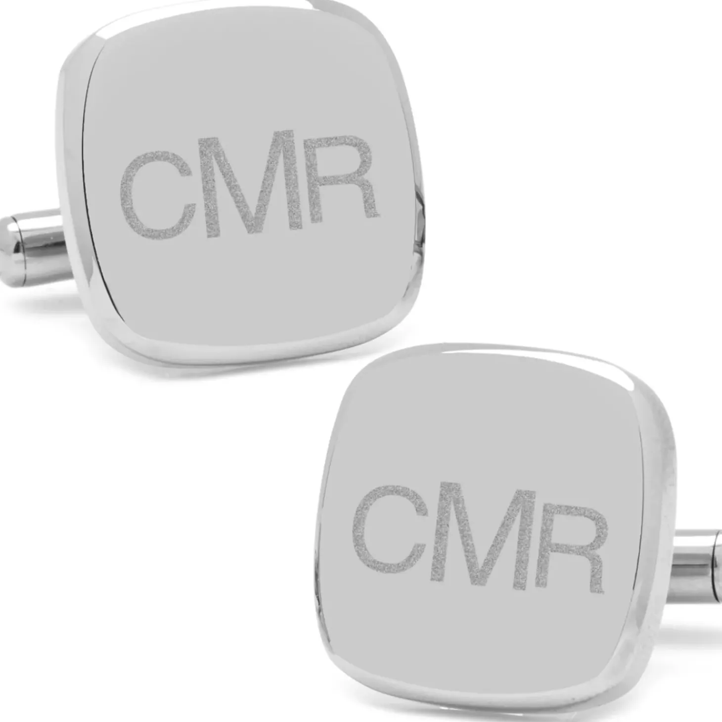 Ox and Bull Trading Co. Stainless Steel Soft Square Engravable Cufflinks