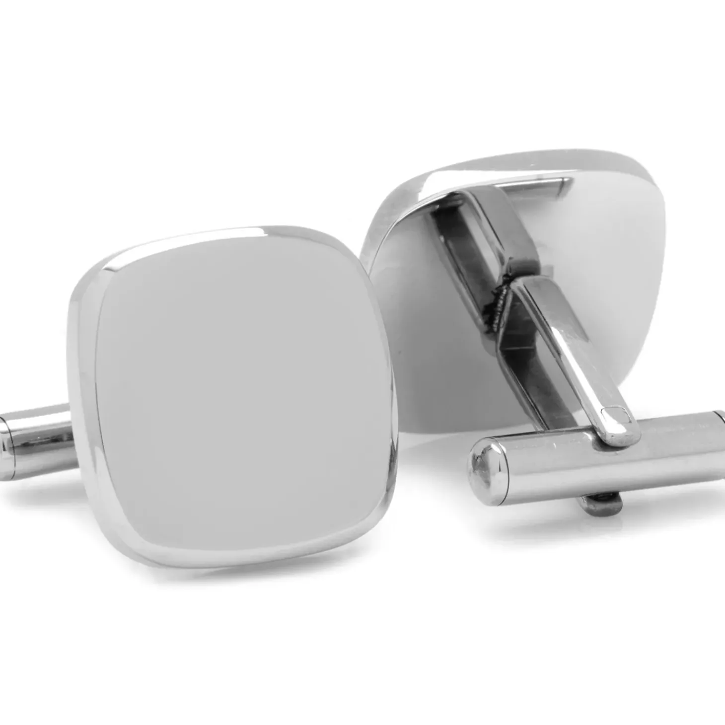 Ox and Bull Trading Co. Stainless Steel Soft Square Engravable Cufflinks