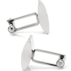 Ox and Bull Trading Co. Stainless Steel Striped Lapis Cufflinks