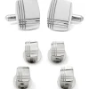 Ox and Bull Trading Co. Stainless Steel Tartan Plaid Stud Set