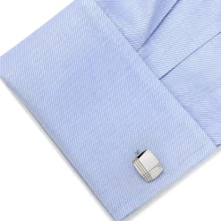 Ox and Bull Trading Co. Stainless Steel Tartan Plaid Cufflinks