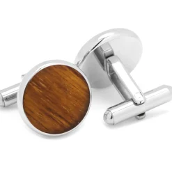 Ox and Bull Trading Co. Stainless Steel Wood Cufflinks