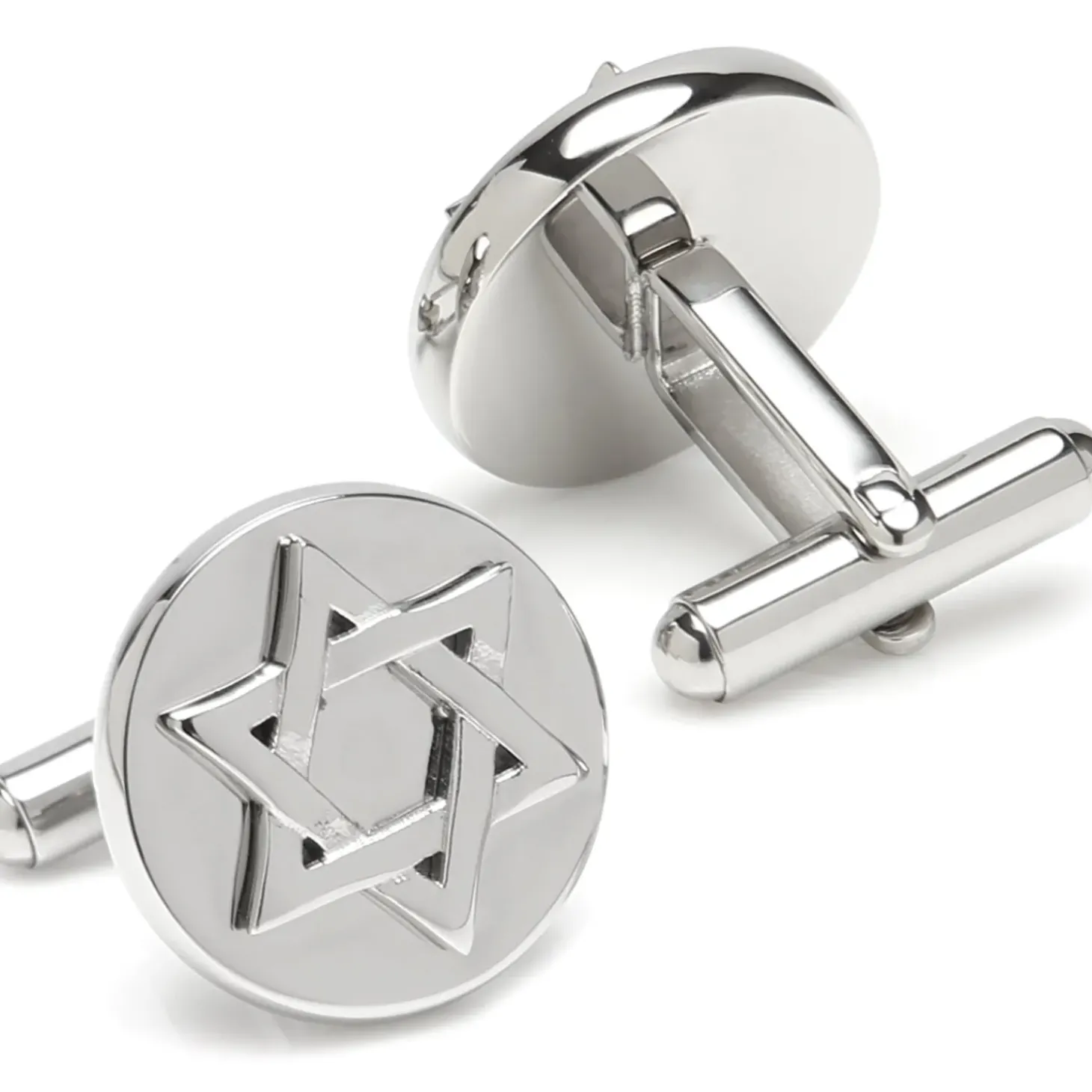 Ox and Bull Trading Co. Star of David Stainless Steel Cufflinks