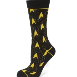 Star Trek Yellow Delta Shield Black Men's Socks