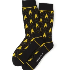 Star Trek Yellow Delta Shield Black Men's Socks
