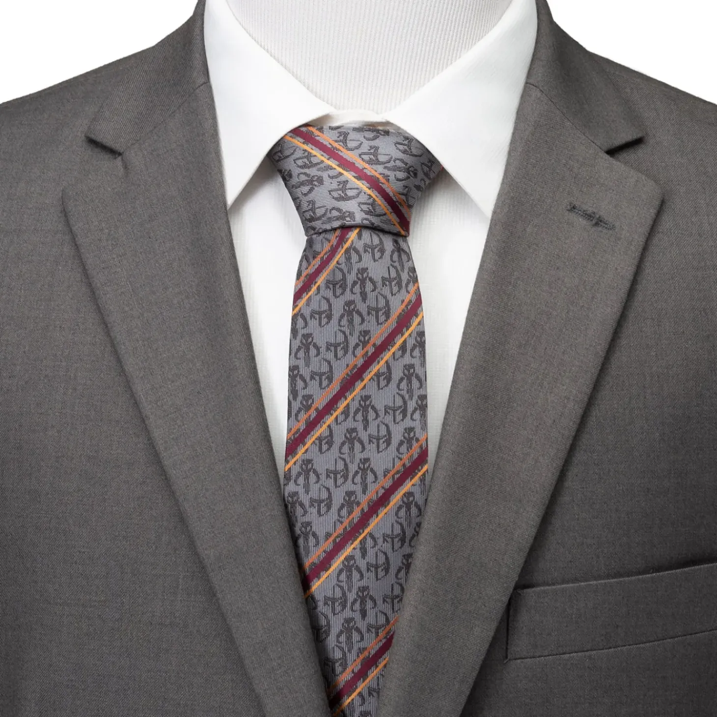 Star Wars Mando Stripe Gray Men's Tie