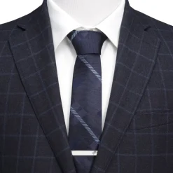 Game of Thrones Stark Direwolf Blue Plaid Silk Men's Tie