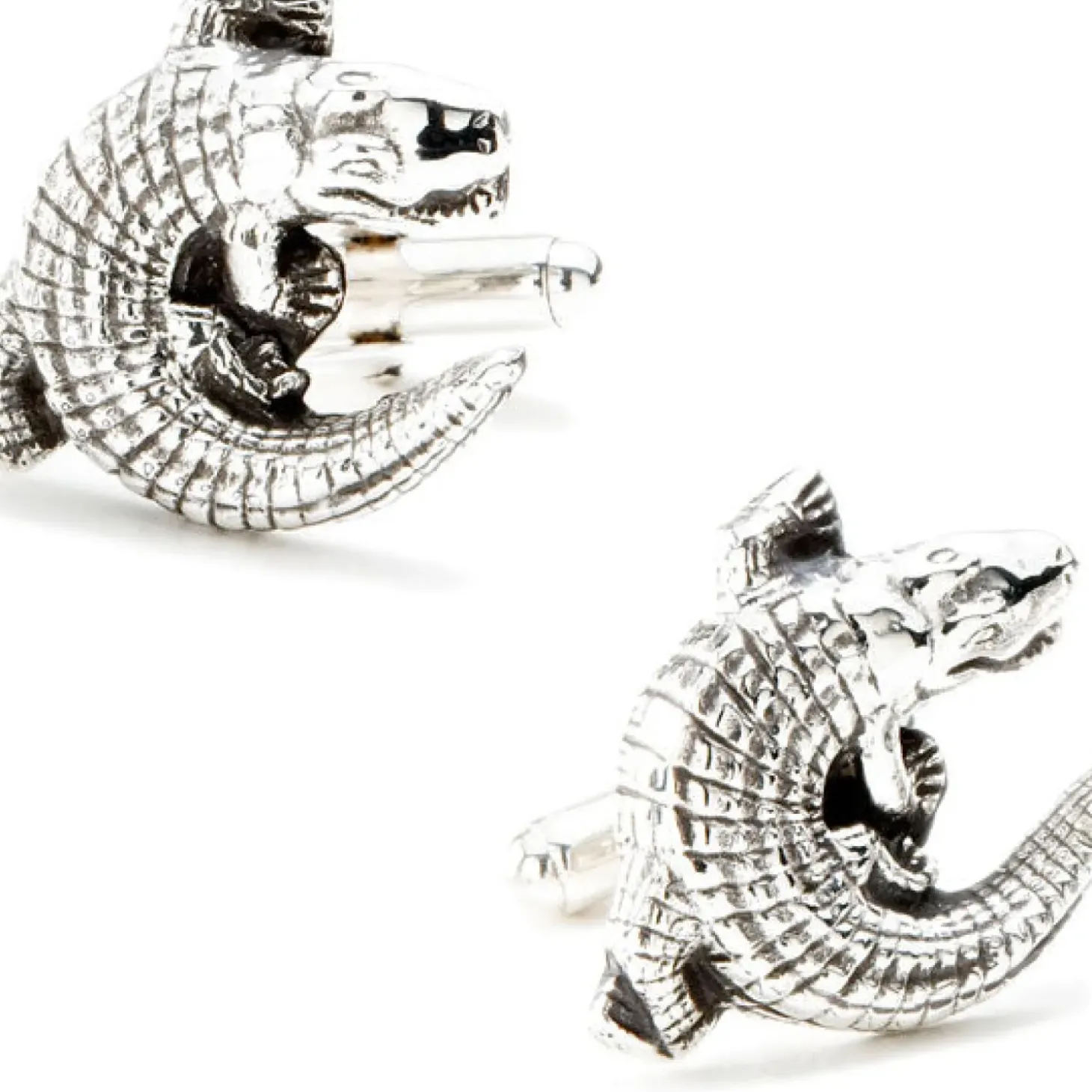 Max Lang Sterling Alligator Cufflinks