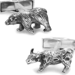 Ox and Bull Trading Co. Sterling Bull and Bear Cufflinks