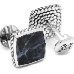Ox and Bull Trading Co. Sterling Classic Scaled Lapis Cufflinks