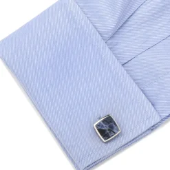 Ox and Bull Trading Co. Sterling Classic Scaled Lapis Cufflinks
